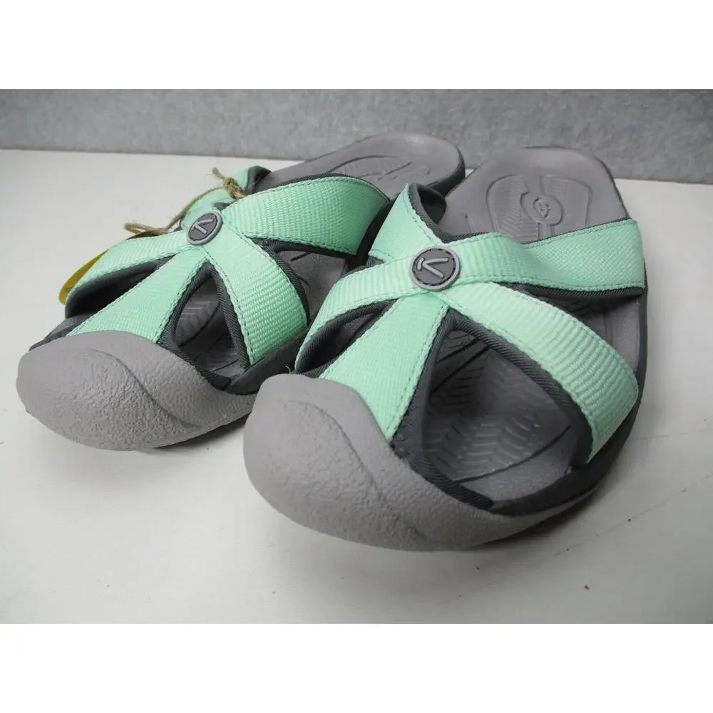 Keen Bali Slides Sandals Flip Flops Toe Guard Womens Sz 8 Lichen Green Gray